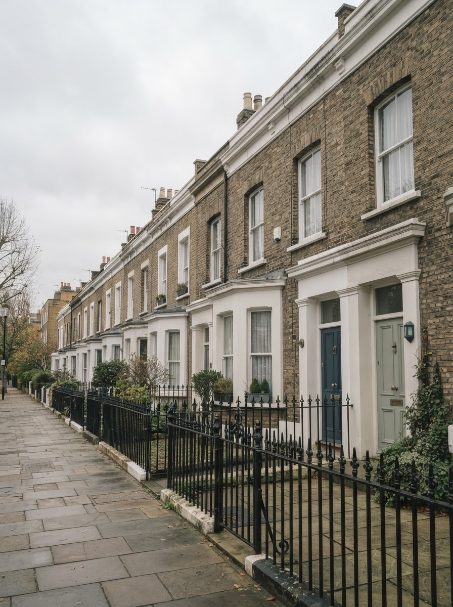 A row of London terraced houses