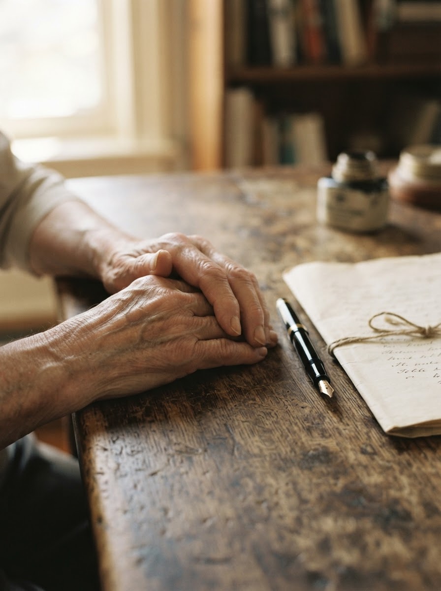A fountain pen resting on a signed document